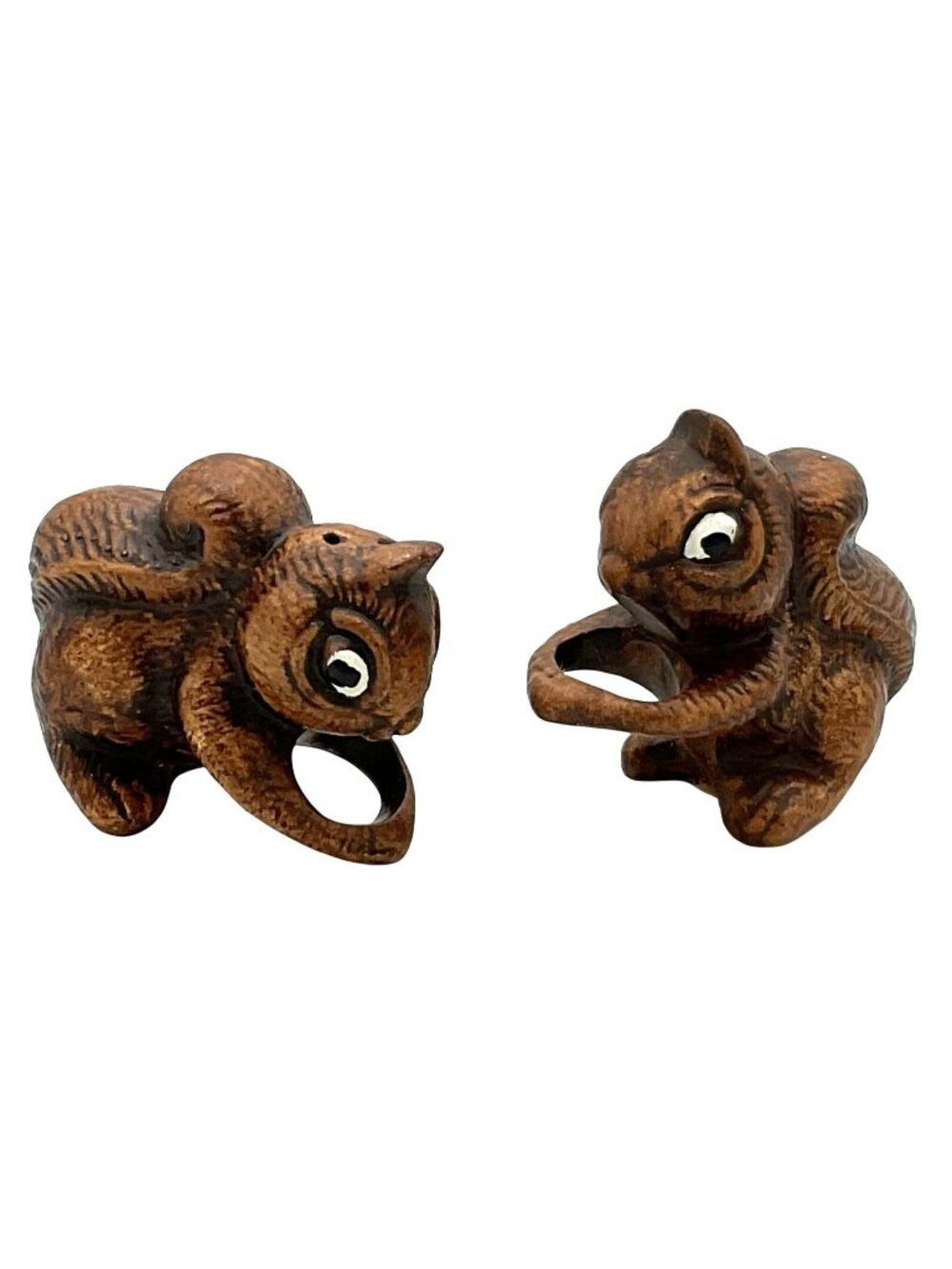 Vintage Treasure Craft Squirrels Salt & Pepper Shakers Brown 2.5" Replacements